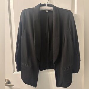 Black blazer, ruched sleeves